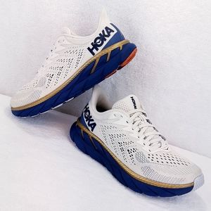 HOKA ONE ONE CLIFTON 7 TOFU/INDIGO RUNNING SHOES